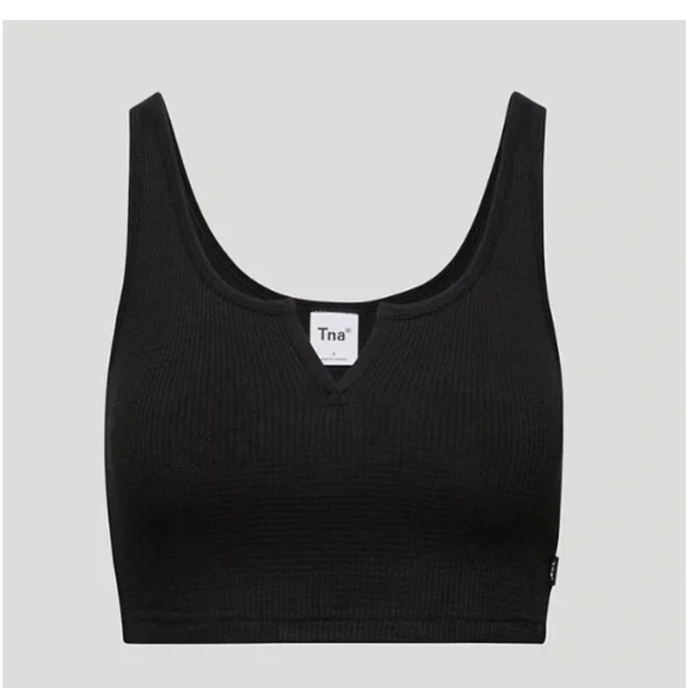 TNA Black Ribbed Tank Top